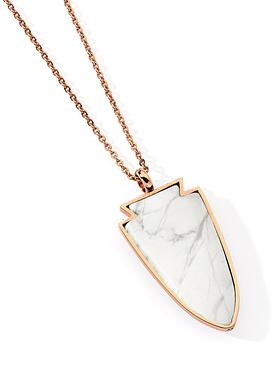 Twilight Rose Gold Stainless Steel Necklace with Howlite