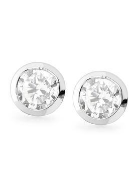 North Star stud earrings in silver and clear CZ