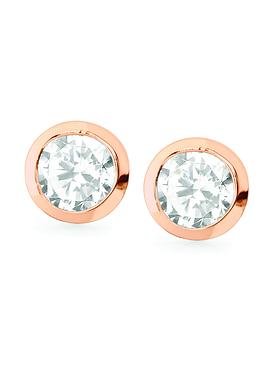 North Star stud earrings in silver rose gold plated