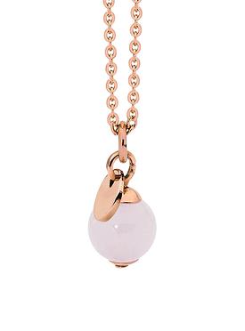 Falling In Love Rose Gold Steel Necklace with Rose Quartz