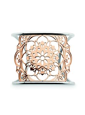 Lotus Cuff Rose Gold Bangle in Stainless Steel