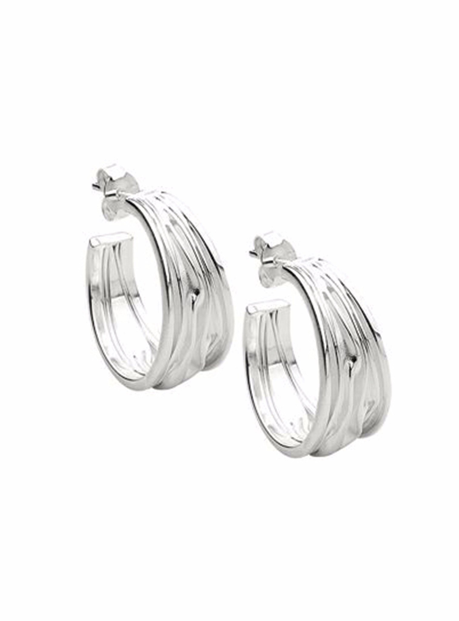 Waves of Love Sterling Silver Cuff Hoop Earrings — Jewellery Co. Australia