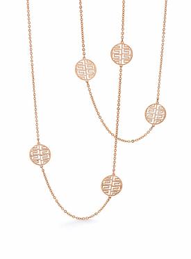 Fortune Rose Gold Necklace in Stainless Steel
