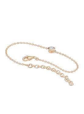 North Star 14k Rose Gold Plated Silver Bracelet with CZ