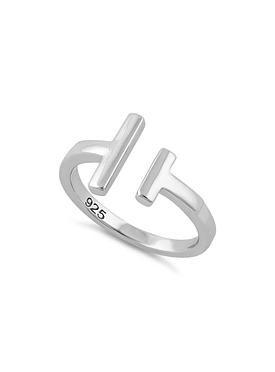 Reagan Double Bar Ring in Sterling Silver