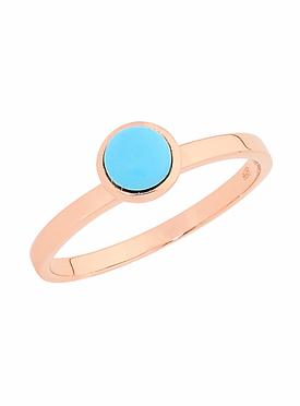 Turquoise Stacking Ring in 14k Rose Gold Plated Silver