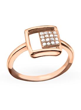 Maisie Square Pave Cluster Ring in Rose Gold