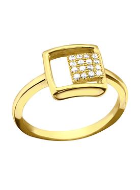 Maisie Square Pave Cluster Ring in Gold