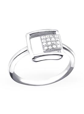 Maisie Square Pave Cluster Ring in Sterling Silver