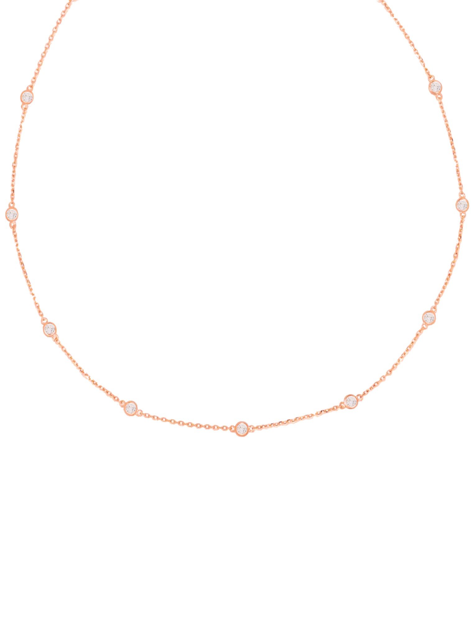 Arya CZ Scattered Necklace in Rose Gold — Jewellery Co. Australia