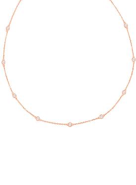 Arya CZ Scattered Necklace in Rose Gold