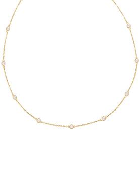 Arya CZ Scattered Necklace in Gold