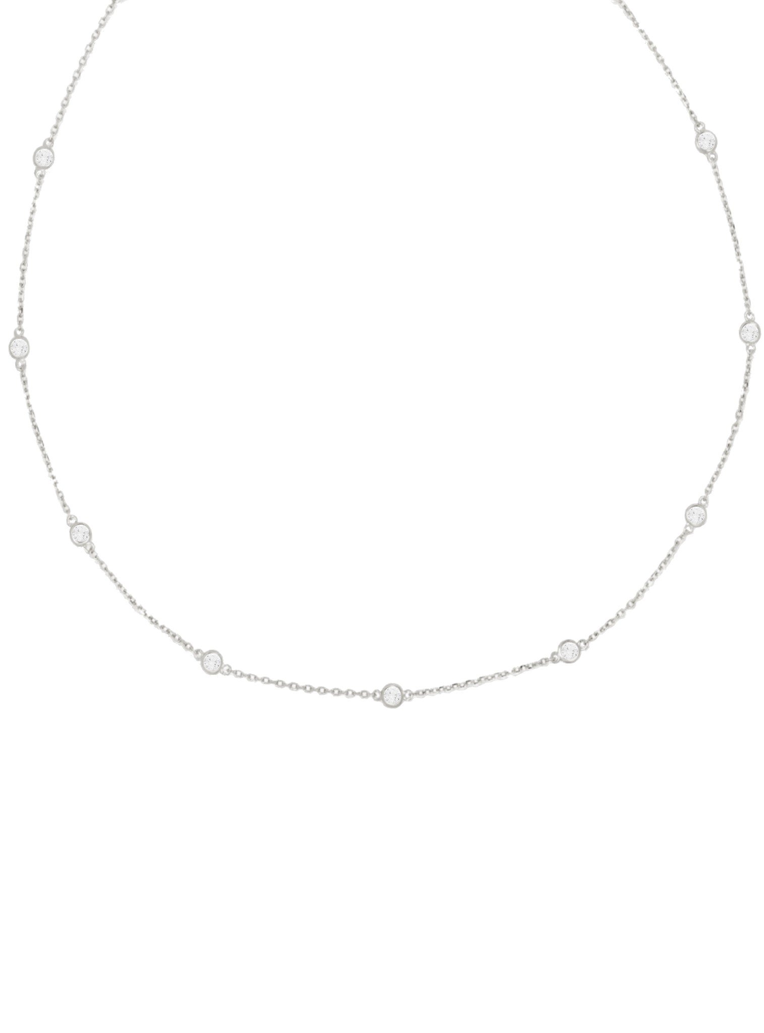 Arya CZ Scattered Necklace in Sterling Silver — Jewellery Co. Australia