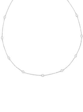 Arya CZ Scattered Necklace in Sterling Silver