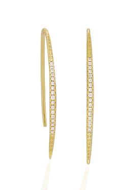 Adeline Pave Drop Bar CZ Earrings in Gold