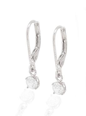 Brienne Simple Drop Hook Earrings in Silver