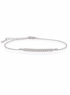 Emilia CZ Pave Set Bar Bracelet in Sterling Silver