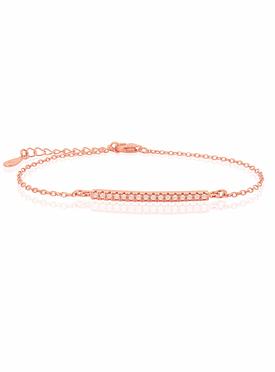 Emilia CZ Pave Set Bar Bracelet in Rose Gold