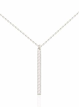 Emilia CZ Drop Bar Necklace in Silver