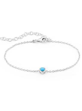 Turquoise Solitaire Bracelet in Sterling Silver