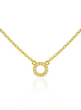 Savannah CZ Circle Necklace in Gold