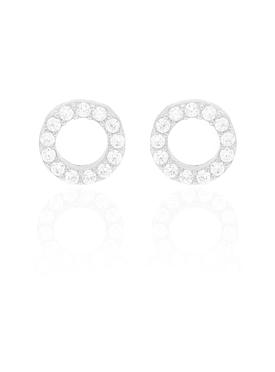 Savannah CZ Circle Earrings in Sterling Silver