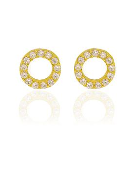 Savannah CZ Circle Earrings in Gold