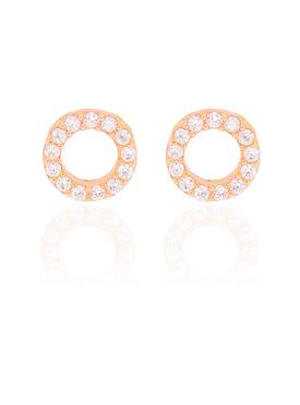 Savannah CZ Circle Earrings in Rose Gold