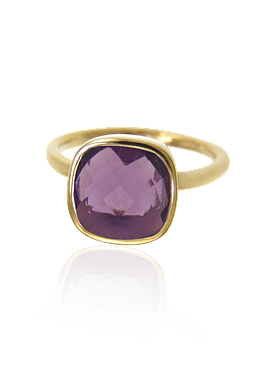 Indie Amethyst Gemstone Ring in Gold