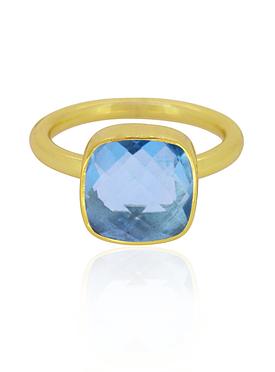 Indie Blue Topaz Gemstone Ring in Gold
