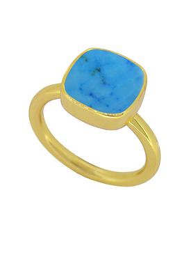 Indie Sleeping Beauty Turquoise Gemstone Ring in Gold