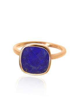 Indie Lapis Lazuli Gemstone Ring in Rose Gold