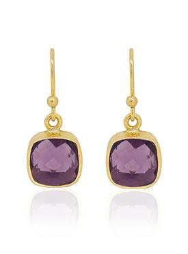 Indie Amethyst Gemstone Earrings in Gold