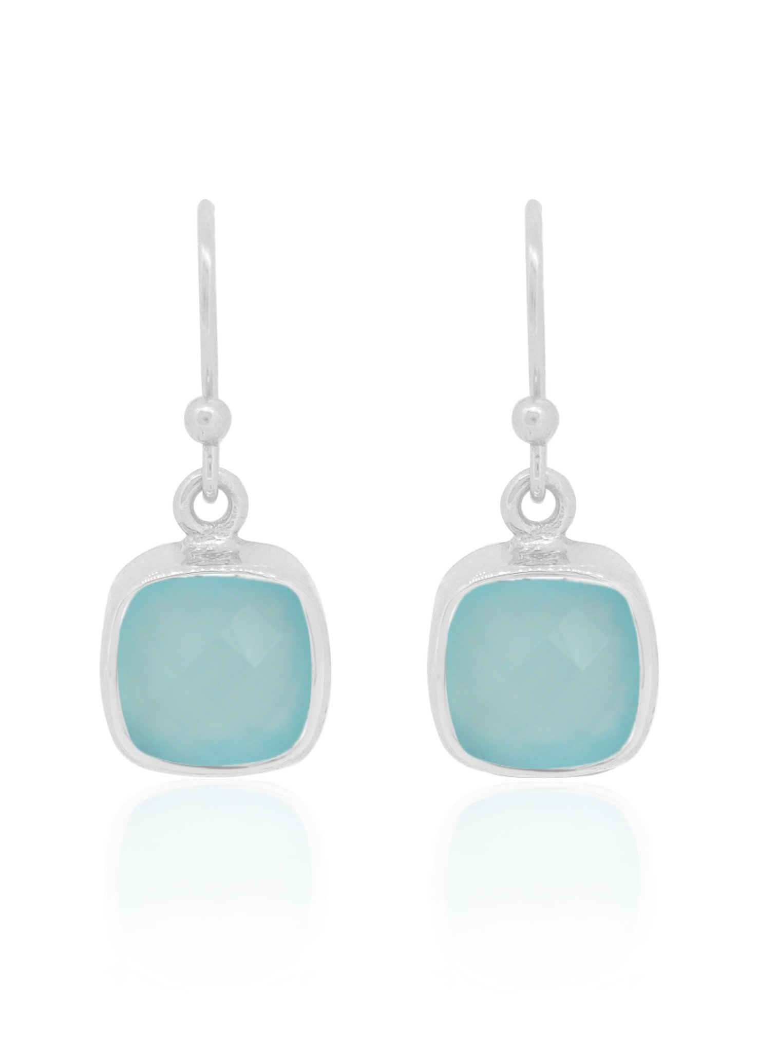 cluster earrings Aqua blue chalcedony teardrop and apatite gemstones cluster earrings in sterling silver 925 Jewellery Earrings Cluster Earrings 