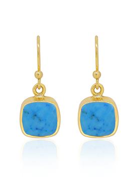 Indie Sleeping Beauty Turquoise Gemstone Earrings Gold