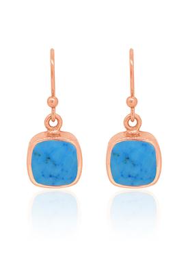 Indie Sleeping Beauty Turquoise Gemstone Earrings Rose Gold