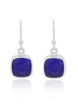 Indie Lapis Lazuli Gemstone Earrings in Silver