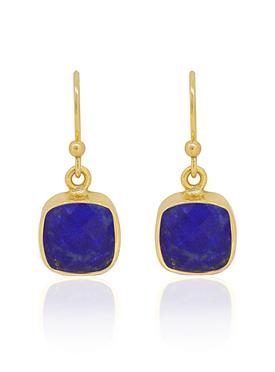 Indie Lapis Lazuli Gemstone Earrings in Gold