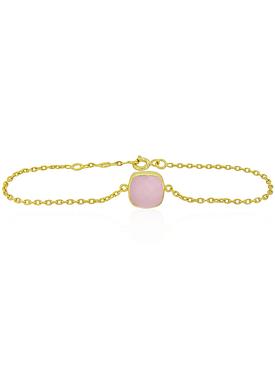 Indie Rose Quartz Gemstone Bracelet in Gold