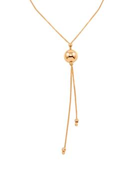 Elise Lariat Ball Necklace in Rose Gold