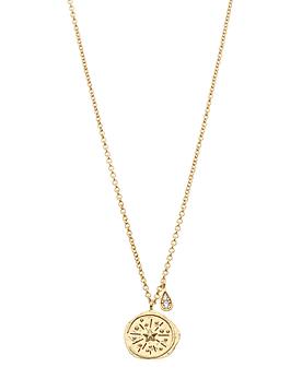 Northern Lights Compass Necklace in Gold