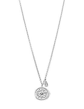 Northern Lights Compass Necklace in Silver
