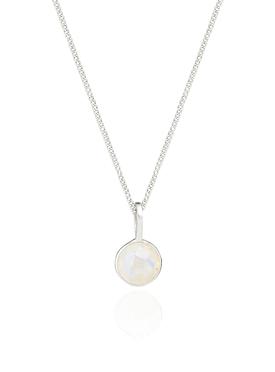 Selene Single Pendant Moonstone Necklace in Silver