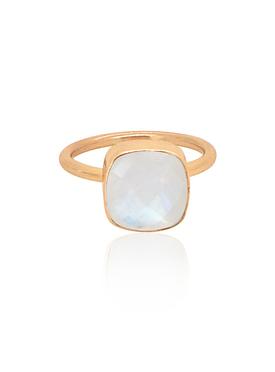 Indie Moonstone Gemstone Ring in Rose Gold