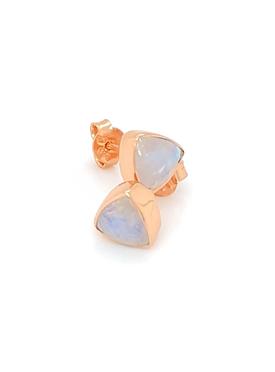 Gemstone Harper Moonstone Stud Earrings in Rose Gold