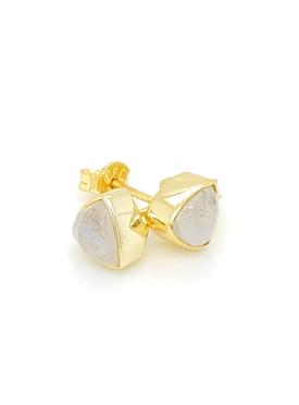 Gemstone Harper Moonstone Stud Earrings in Gold