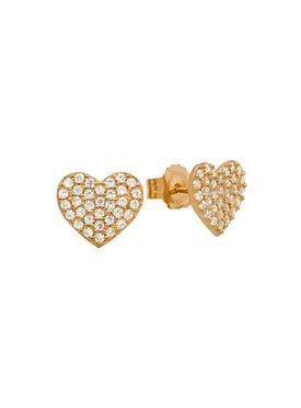 My Valentine CZ Heart Stud Earrings in Rose