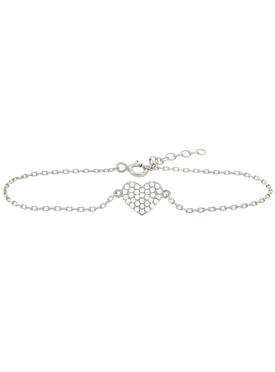 My Valentine CZ Heart Bracelet in Silver