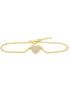 My Valentine CZ Heart Bracelet in Gold