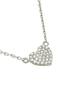 My Valentine CZ Heart Necklace in Silver